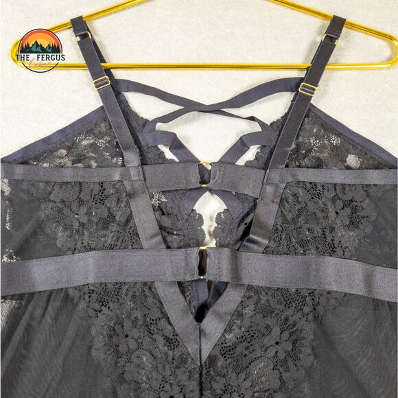 NWT Torrid Sexy Black Strappy Lace & Mesh Lingerie Bodysuit Plus Size 1 (14/16) - Picture 3 of 16